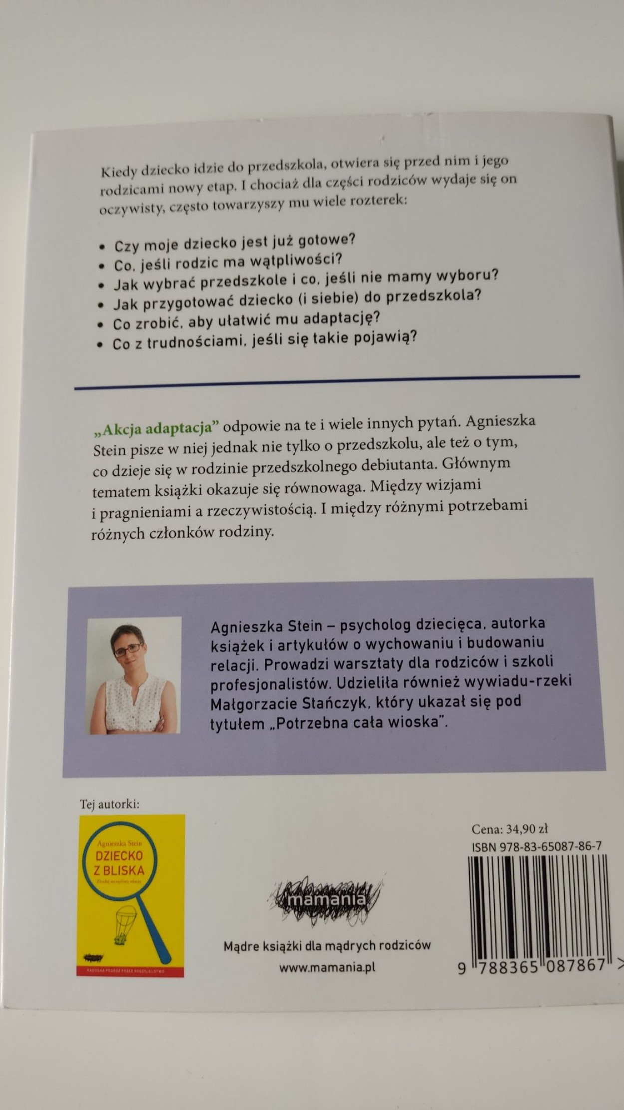 Książka pt. Akcja Adaptacja, Agnieszka Stein, wydawnictwo Mamania